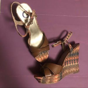 G by Guess Wedge Sandal, Sz 10